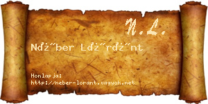 Néber Lóránt névjegykártya